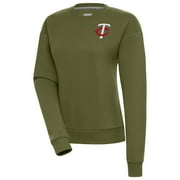Women's Antigua Olive Minnesota Twins Victory Pullover Sweatshirt